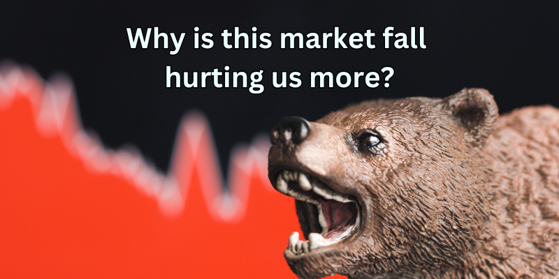 This market fall is hurting us a lot more. Why?